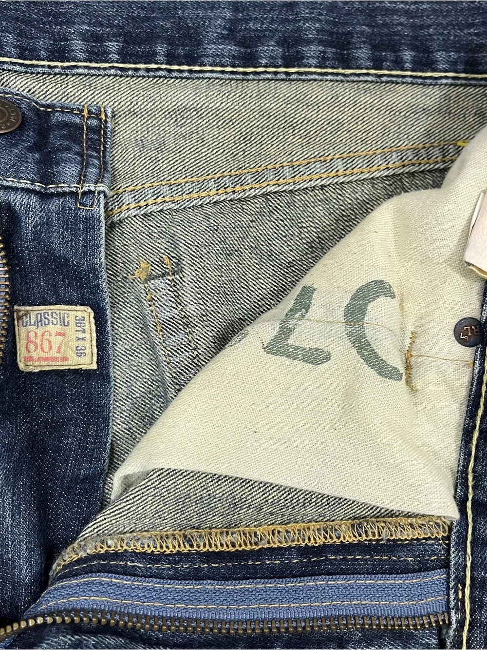 Polo Ralph Lauren 867 Jeans Mens 36x36 Classic Fit Straight Leg Mid Wash Preppy